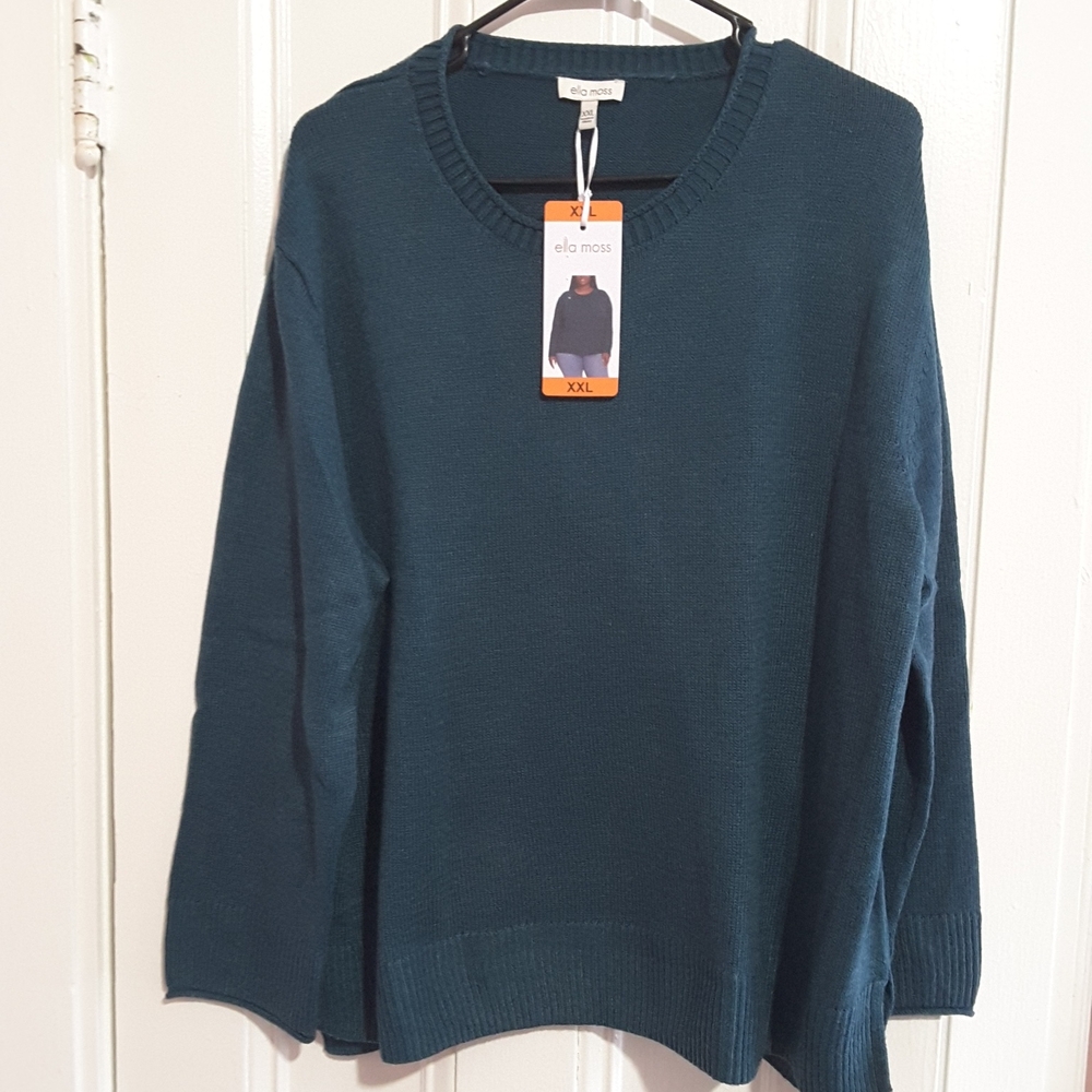 Ella Moss Women's Teal Crewneck Sweater